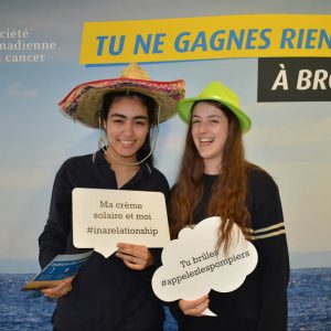 Société canadienne du cancer, Photomaton UV Tu ne gagnes rien à bronzer, cancer de peau, tournée de sensibilisation au Collège Laval