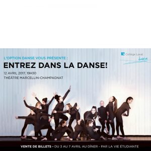 option danse, entrez dans la danse, programme de danse, spectacle de danse du Collège Laval, Théâtre Marcellin-Champagnat